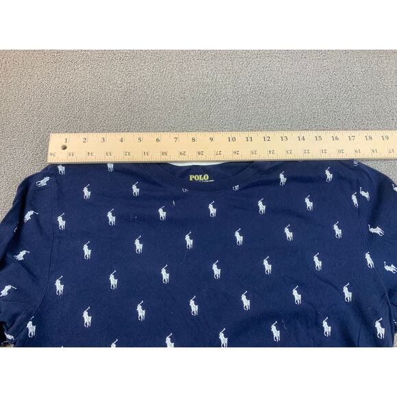 Polo Ralph Lauren Men's Medium Navy All Over Print Crewneck T-Shirt - Picture 5 of 8